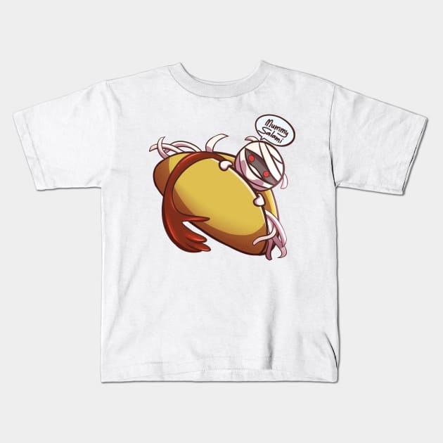 Taco Mummy Halloween Cute Food Kids T-Shirt by hitoridraws